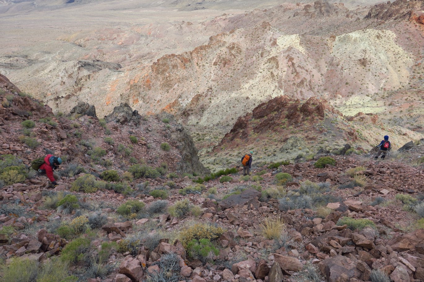 36-group_going_down_a_different_way,loose_rock_route