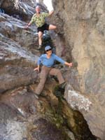 14-Bill_and_Luba_demonstrating_wet_slick_downclimb,but_not_hard