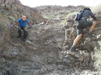38-Lyn_and_Ken_climbing_down_another_wall_in_the_drainage