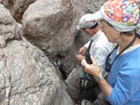 37-using_rope_this_time_to_downclimb_between_chock_stones-lowered_Laszlo,then_packs