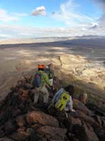 30-Kenny_and_Sierra_scrambling_down-pretty_scenery_in_background