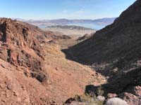 20-looking_into_Quarry_Canyon_toward_Lake_Mead-Saddle_Island_ahead
