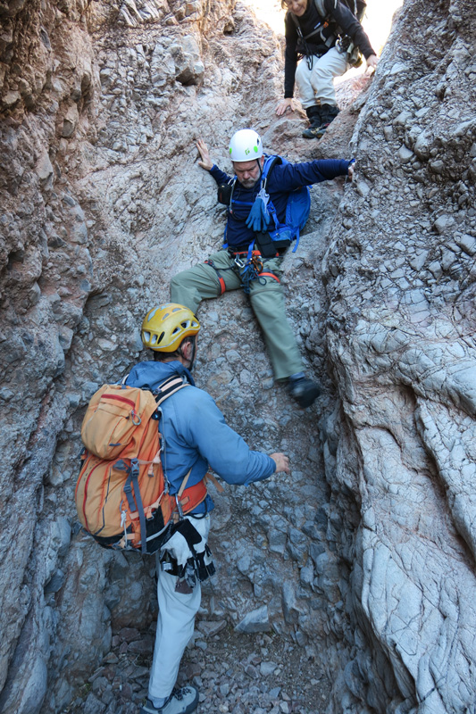 22-Kent_downclimbing_tough_dry_waterfall