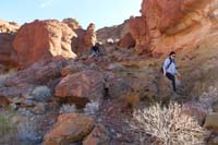 07-Glenn_and_Emily_scrambling_down_slope