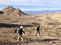 09-me_and_Ed_traversing_the_desert_with_The_Strip_in_distance-from_Laszlo