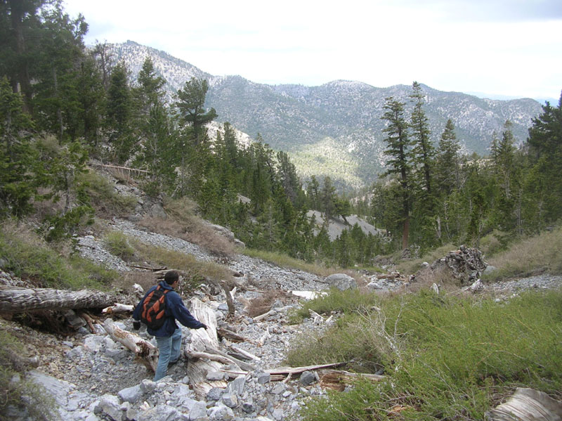 51-Mike_heading_down_the_steep_wash-good_scenery