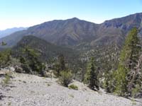 11-looking_back_to_Fletcher_Junior_Peak_to_lower_left-Harris_Peak_in_distance-notice_forest_fire_damage