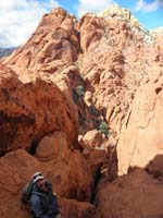 31-Ed_leading_down_a_couple_very_neat_tight_slot_canyons