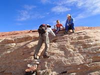 19-hardest_part_of_the_hike-Chris_helping_Sarah_down