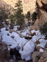 29-me_scrambling_rocks_avoilding_snow_between_Deception_Peak_and_Goodman_Peak-from_Courtney