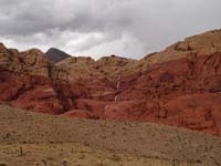 13-1400pm-area_between_Calico_Hills_2_and_Sandstone_Quarry-cascading_waterfalls-Redcap_Peak_at_top
