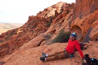 18-Mike_relaxing_while_Patti_scrambles_from_another_direction_for_third_time_through_arch