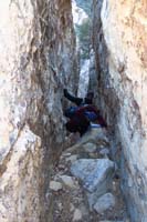 41-Gunsight_Notch-narrow_slot_canyon_descent_into_Juniper_Canyon-tight_scrambling