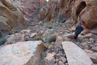 14-Kent_heading_down_steep_rocky_solid_drainage_N_of_the_turtle